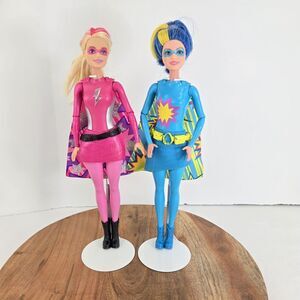 Barbie Princess Power Super Sparkle DollS Lot Of 2 2003 & 2013‎ Pink Blue Read